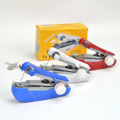 Home Handheld Sewing Machine Portable Outdoor Travel Clothes Fabrics DIY Stitching Sewing Tool Mini Manual Stitch Needlework