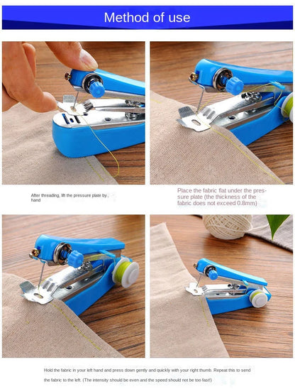 Home Handheld Sewing Machine Portable Outdoor Travel Clothes Fabrics DIY Stitching Sewing Tool Mini Manual Stitch Needlework