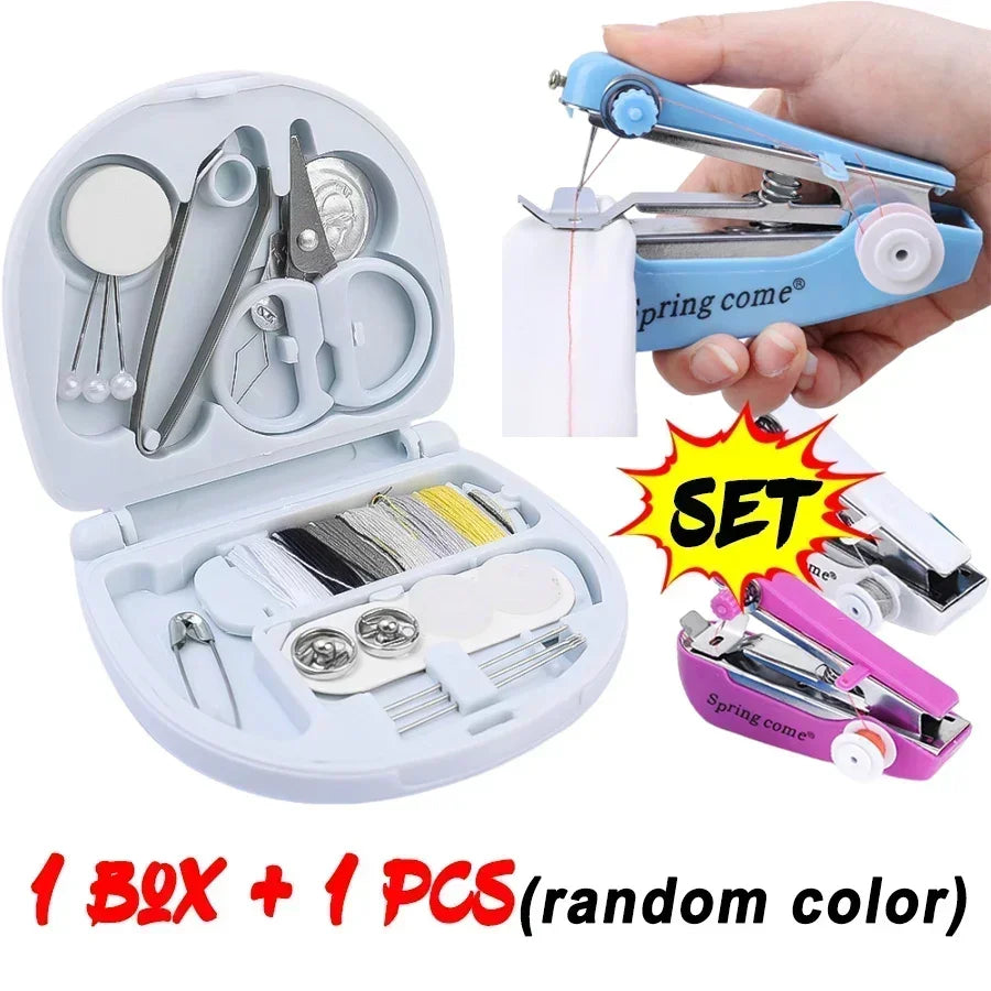 2/1Pcs Portable Manual Sewing Machines Mini Cordless Handheld Stitch For Repair Clothes Leather Fabric Household DIY Sewing Tool