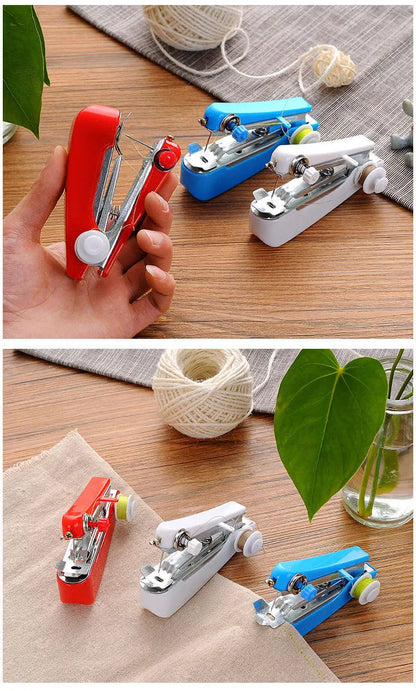 Home Handheld Sewing Machine Portable Outdoor Travel Clothes Fabrics DIY Stitching Sewing Tool Mini Manual Stitch Needlework