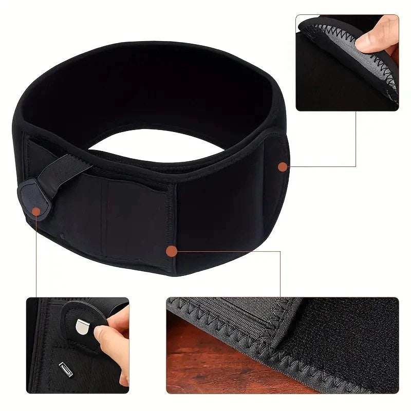Phantom Belly Band holster laid flat, black stretch band with holster pocket and hook-and-loop closure