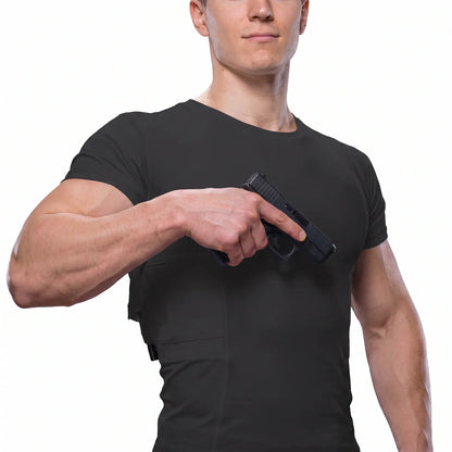 Drawing a handgun from the built-in side holster pocket